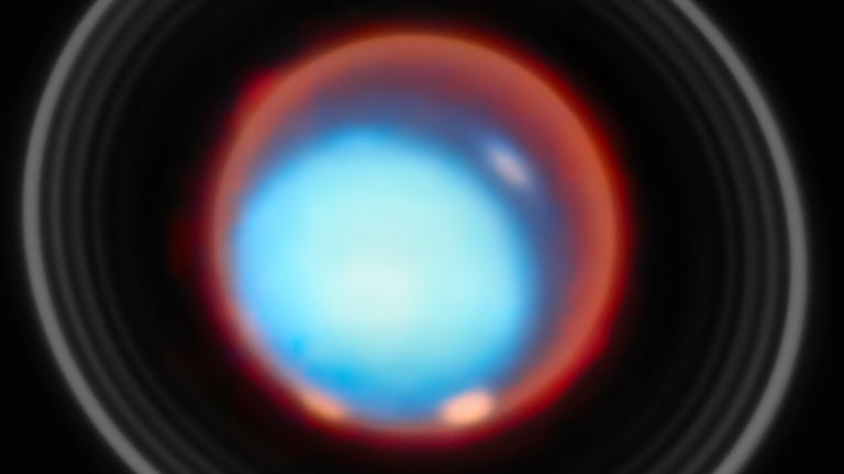 Uranus auroral bands in Webb image