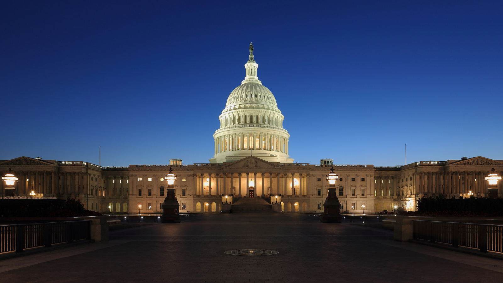 U.S. Capitol at dusk in Washington, D.C.