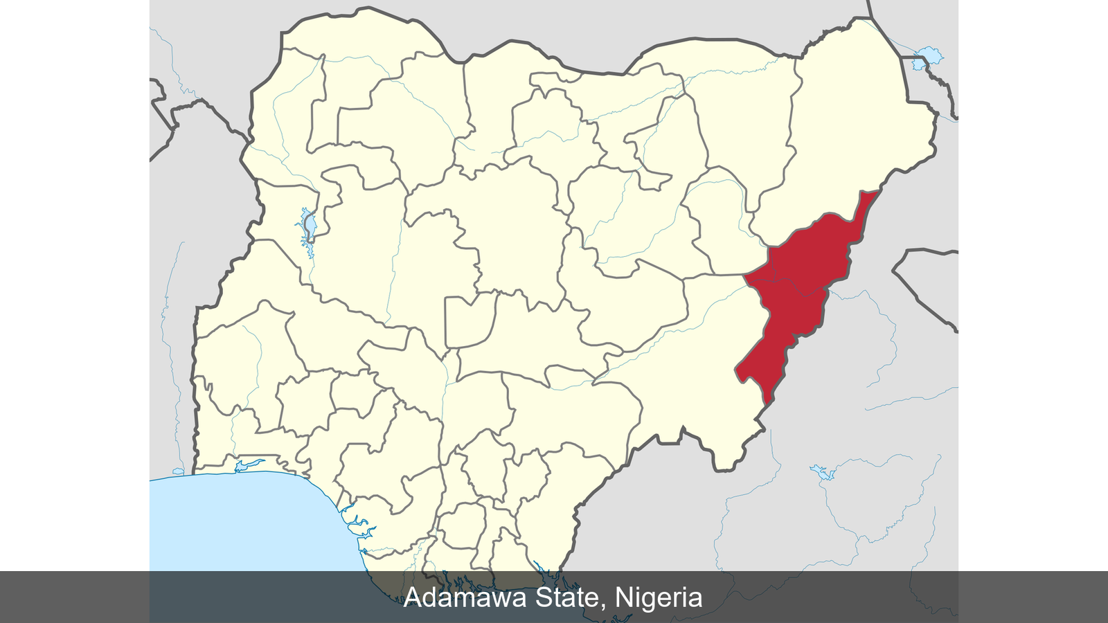 Adamawa State, Nigeria map