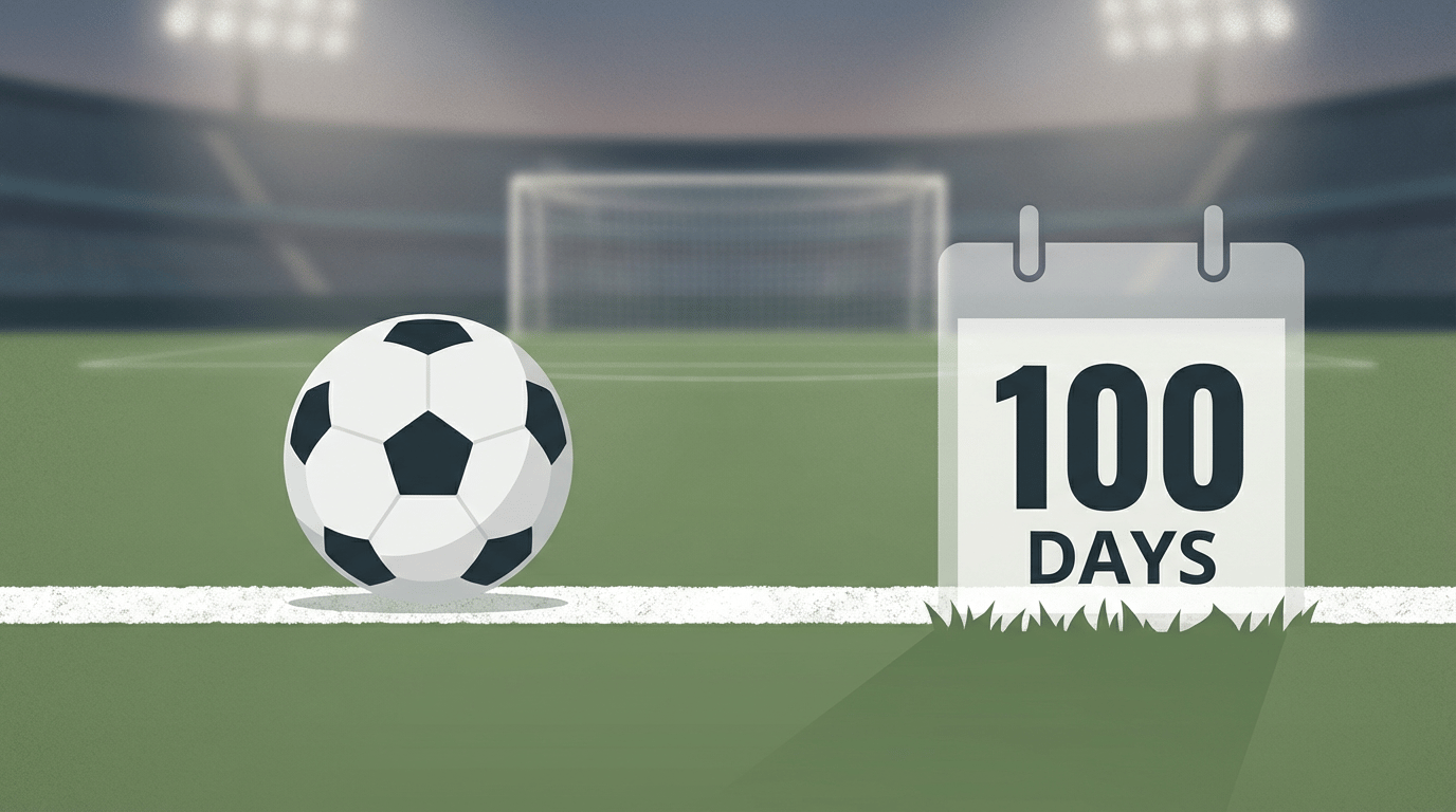 World Cup countdown illustration with soccer elements
