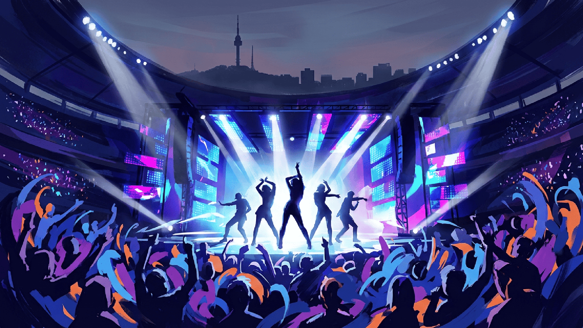 Concert stage lights in Seoul (illustration)