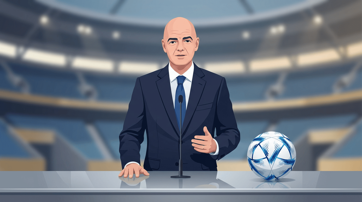 Illustration of soccer ball and stadium atmosphere